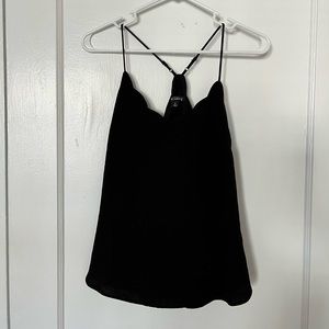 Jcrew scalloped black tank